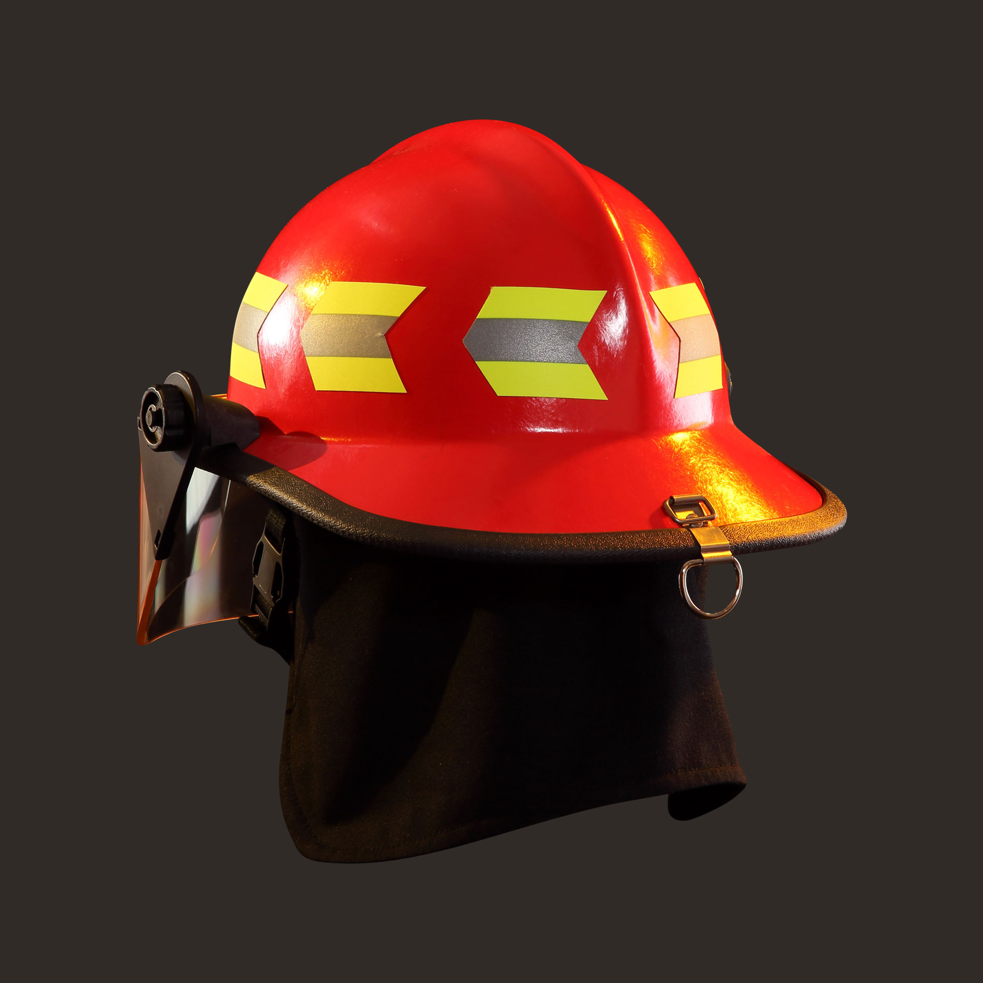 911 Deluxe Helmet, Red with 4″ Face Shield- Back